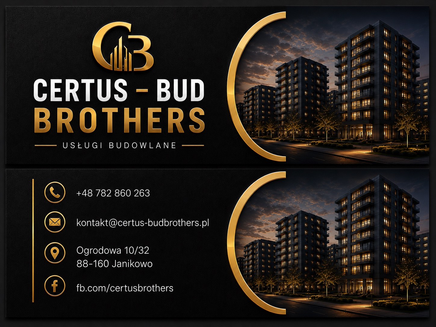 Wizytówka Certus-Bud Brothers z danymi kontaktowymi